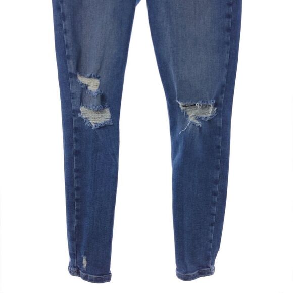 Free People We The Free Sabrina Super Skinny Distressed Jeans Button Fly Size 31 - Picture 8 of 14